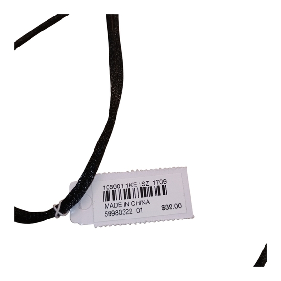 NWT J. Jill Silver Double Ring Black Cord Adjustable Necklace - Picture 4 of 4